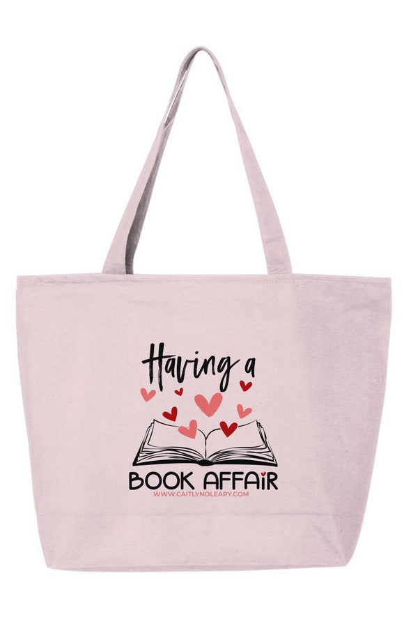 25L Zippered Tote Pink Having a Book Affair