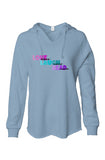 Womens Lightweight Hooded Sweatshirt - Love Light Blue