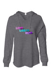 Womens Lightweight Hooded Sweatshirt - Love Charcoal